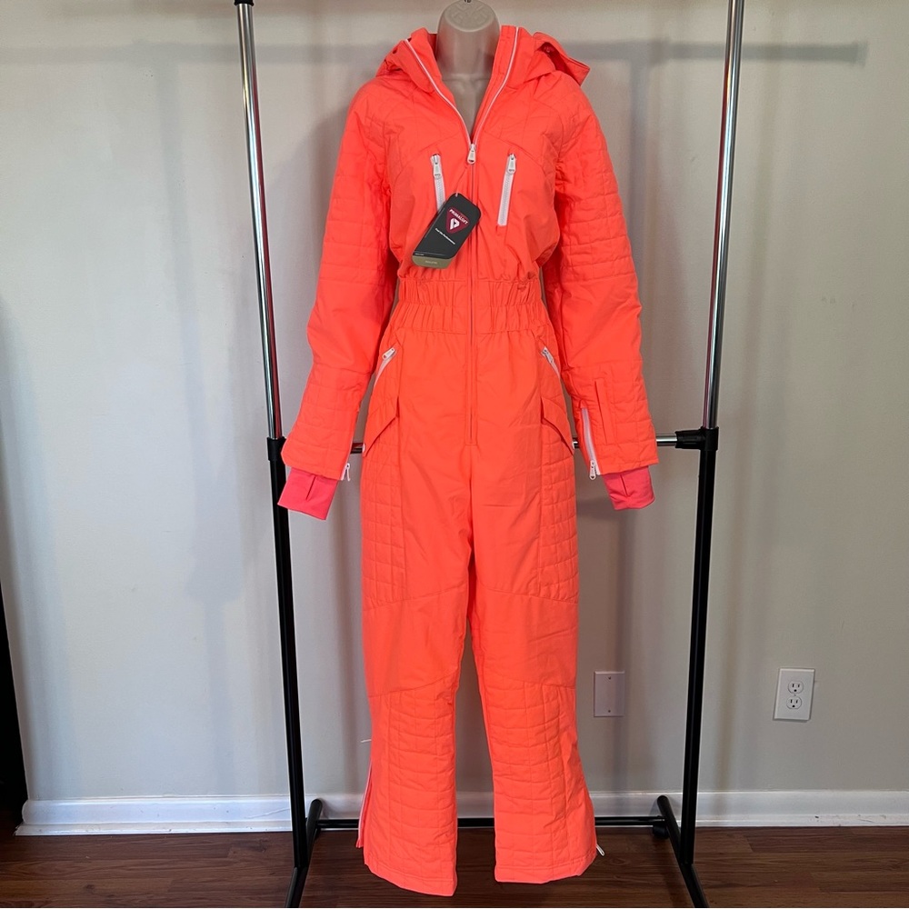 NWT Free People “All Prepped Ski Suit” in Neon Coral